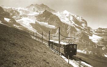 Jungfraubahn just above Kleine Scheidegg